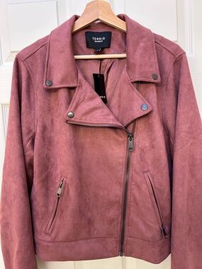Torrid Mauve Faux Suede Essential Moto Jacket Size 2X (18-20)